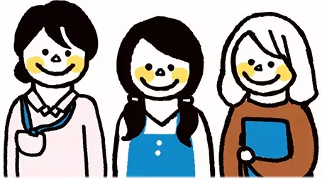 おもちゃを選ぶ3人のコンシェルジュ