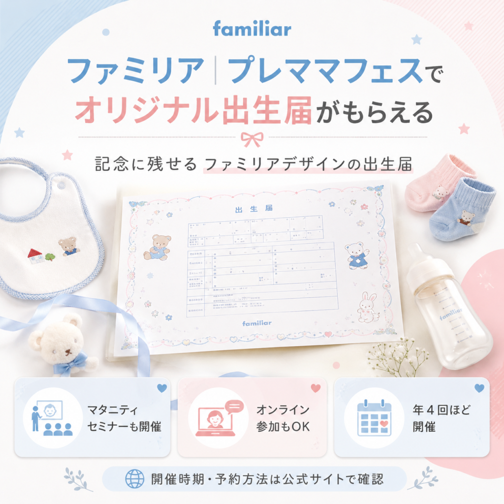 ファミリアのプレママフェスでオリジナル出生届がもらえる