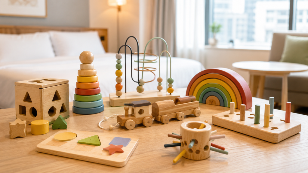 Kids Laboratory Short-Term Toy Rental Toy Examples in a Japan Hotel Room