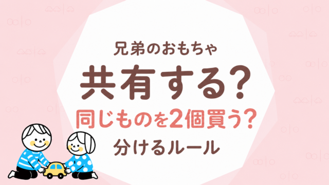 兄弟のおもちゃは共有する？同じものを2個買う判断と分けるルール
