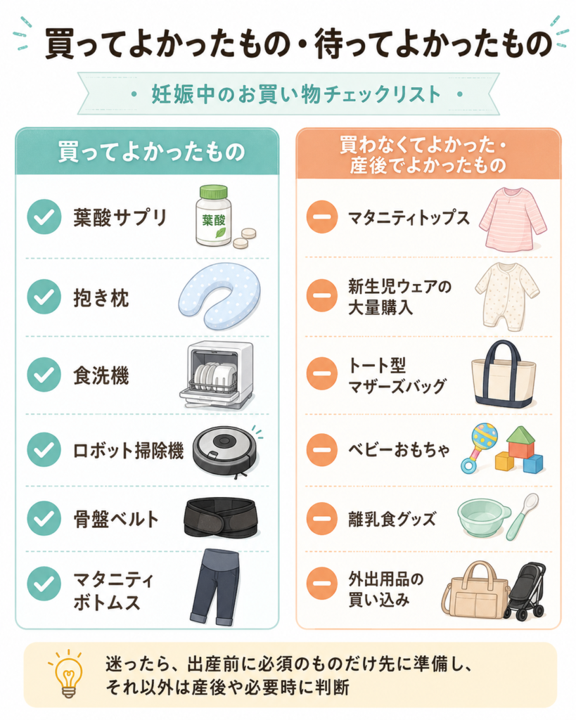 買ってよかったものと買わなくてよかったものを対比した一覧チェックリスト_2